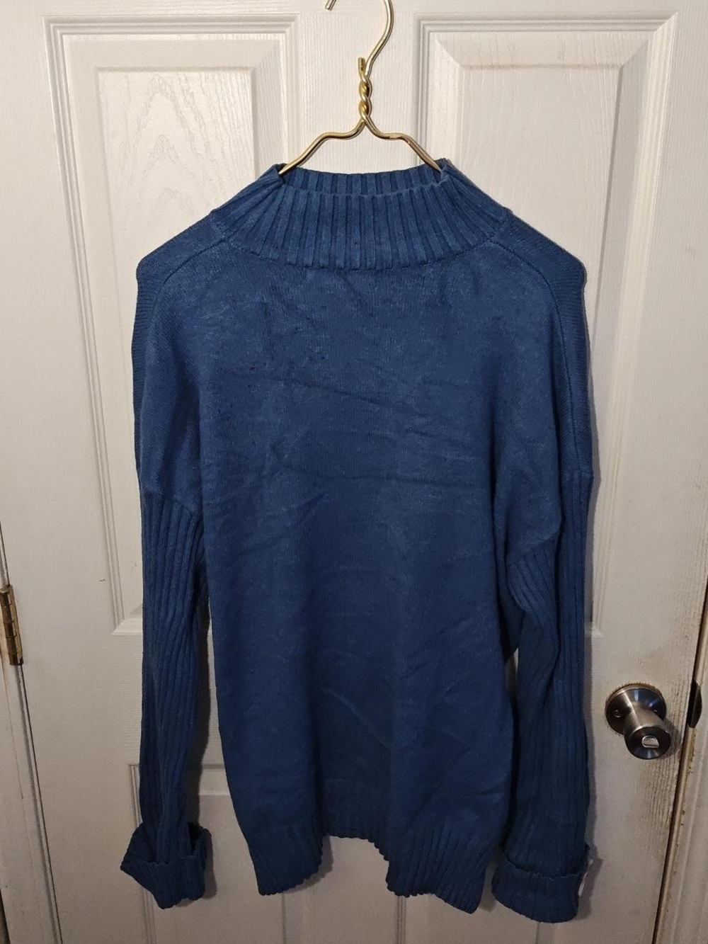 Anrabess Blue Turtleneck Sweater